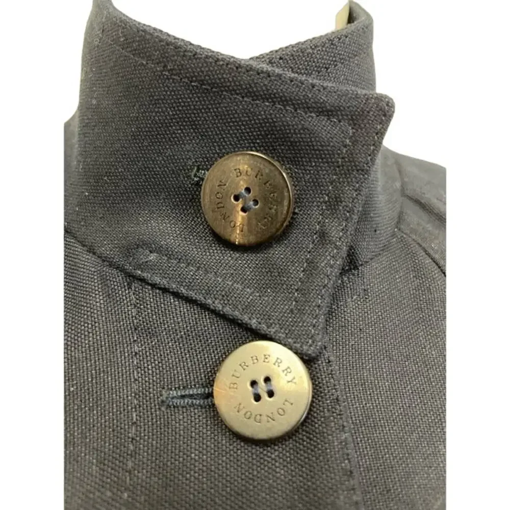 BURBERRY LONDON Blue Navy Wool Mock Neck Slim Fit Blazer Jacket US 8 - Picture 2 of 5